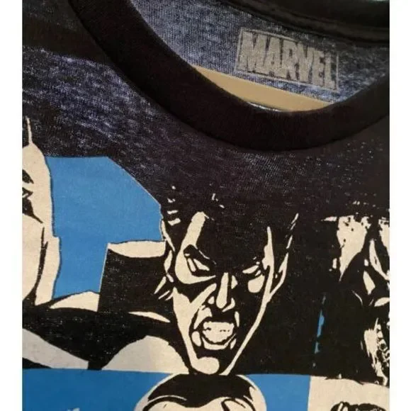 Marvel Men's Group Shot Black Graphic Adult T-Shirt XL Mad Engine Inc Superhero - Picture 5 of 6